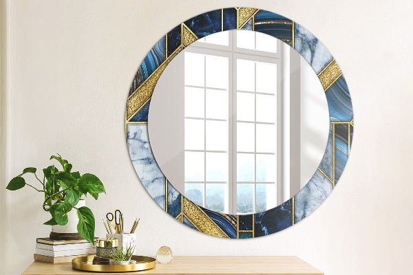 Miroir rond avec décoration Marbre moderne