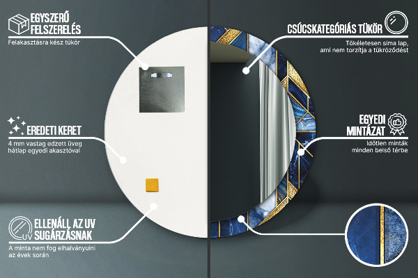 Miroir rond avec décoration Marbre moderne