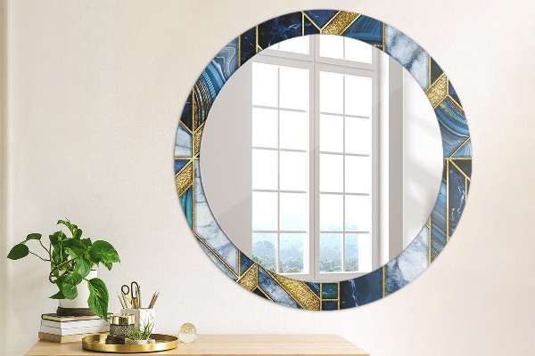 Miroir rond avec décoration Marbre moderne
