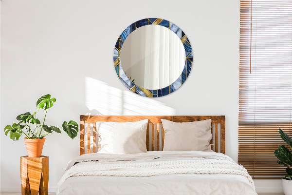 Miroir rond avec décoration Marbre moderne