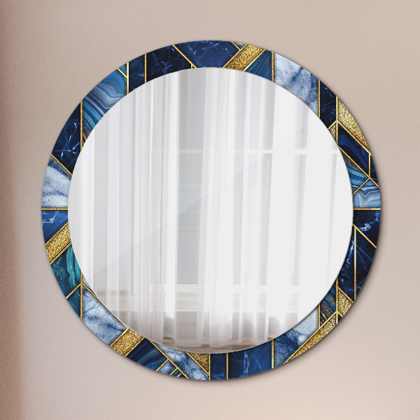 Miroir rond avec décoration Marbre moderne