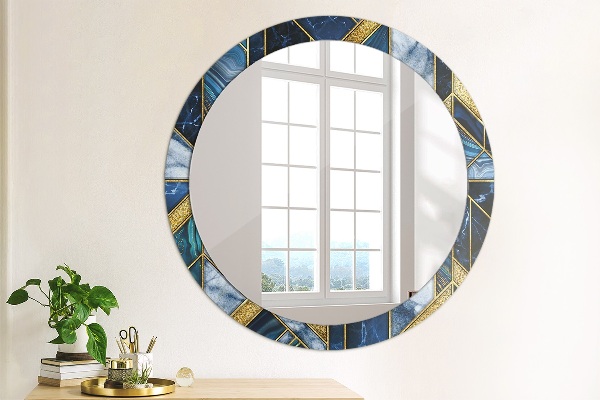 Miroir rond avec décoration Marbre moderne