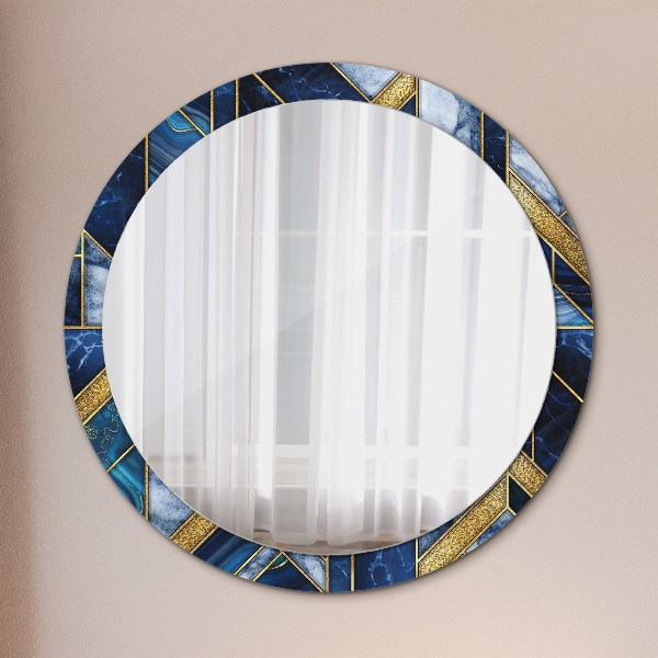 Miroir rond avec décoration Marbre moderne