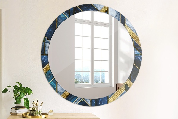 Miroir rond avec décoration Marbre moderne