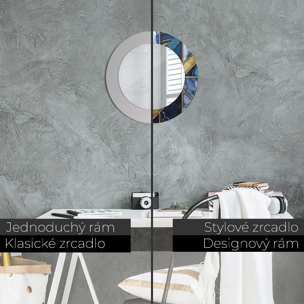 Miroir rond avec décoration Marbre moderne