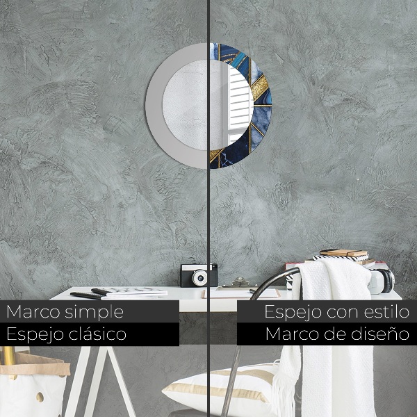 Miroir rond avec décoration Marbre moderne
