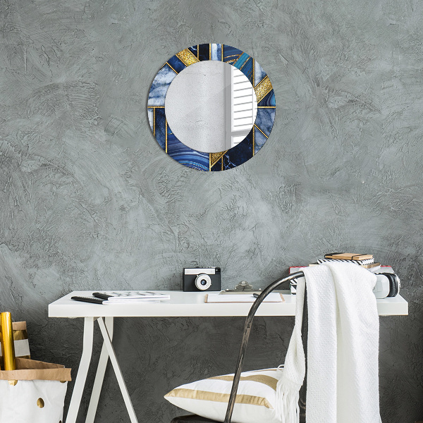 Miroir rond avec décoration Marbre moderne