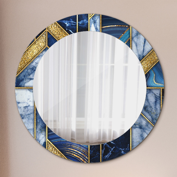 Miroir rond avec décoration Marbre moderne