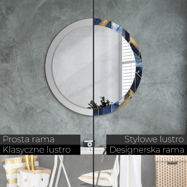 Miroir rond avec décoration Marbre moderne