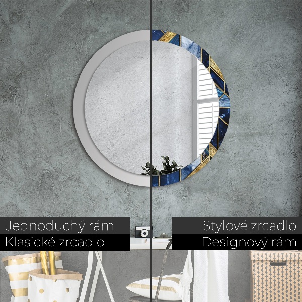 Miroir rond avec décoration Marbre moderne