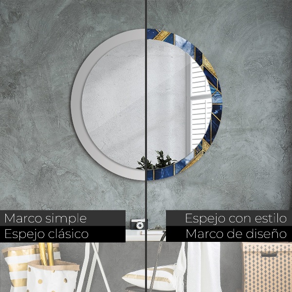 Miroir rond avec décoration Marbre moderne