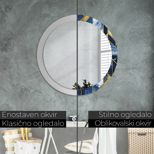 Miroir rond avec décoration Marbre moderne