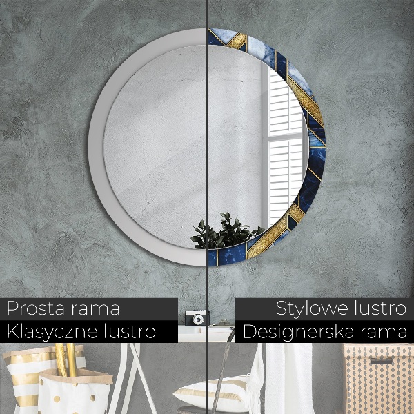 Miroir rond avec décoration Marbre moderne