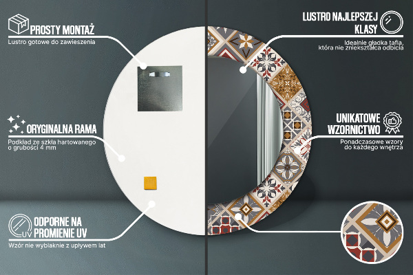 Miroir rond avec décoration Motif turc