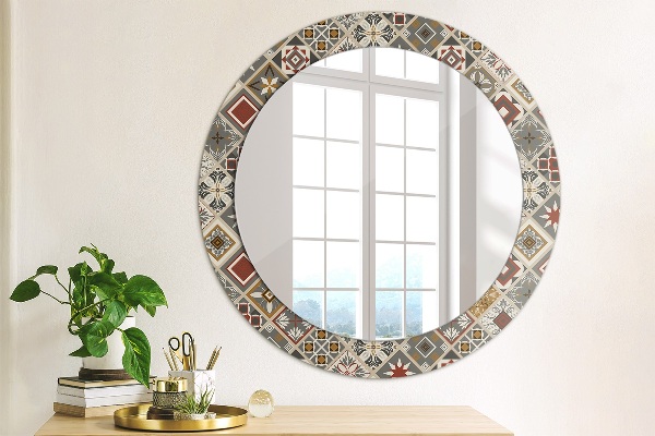 Miroir rond avec décoration Motif turc