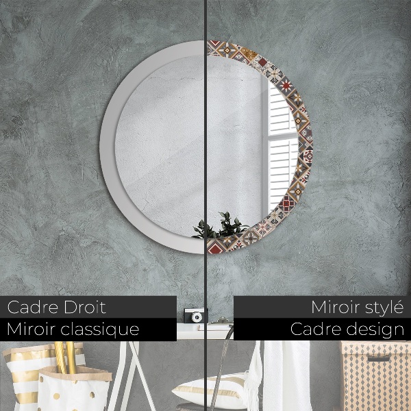 Miroir rond avec décoration Motif turc