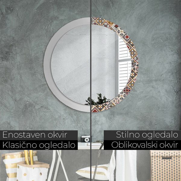 Miroir rond avec décoration Motif turc