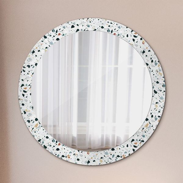 Miroir rond imprimé Pierre naturelle
