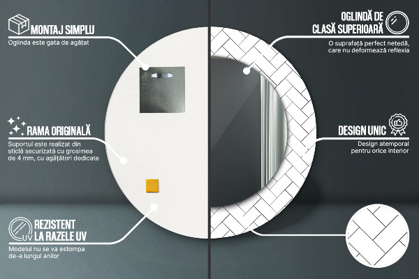 Miroir rond imprimé Héristier