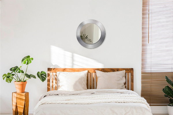 Miroir rond imprimé Acier brillant