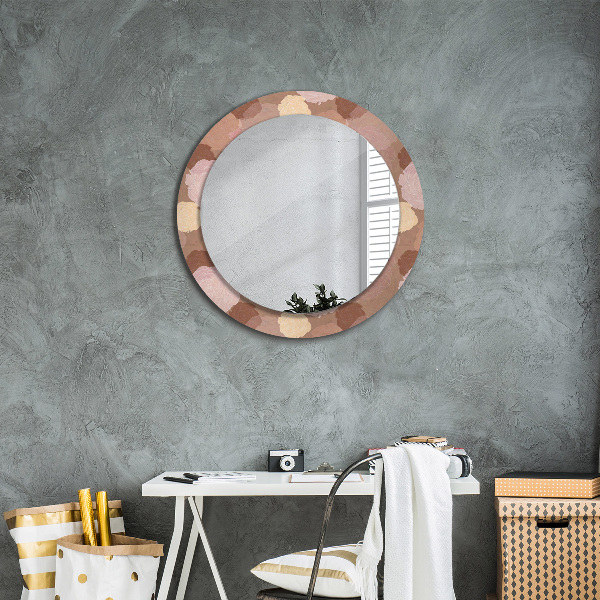 Miroir rond cadre avec impression Composition de roses