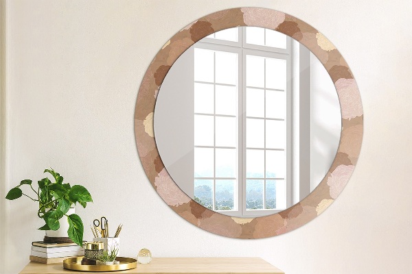 Miroir rond cadre avec impression Composition de roses
