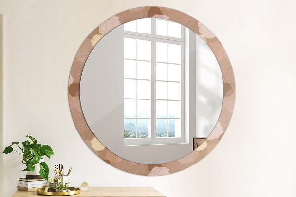 Miroir rond cadre avec impression Composition de roses