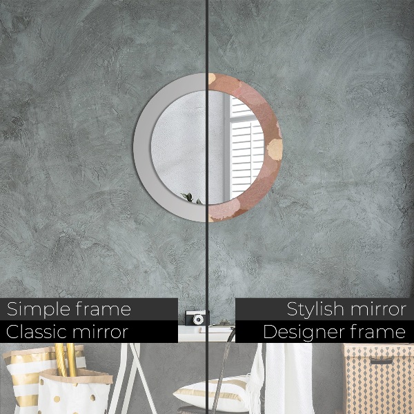 Miroir rond cadre avec impression Composition de roses