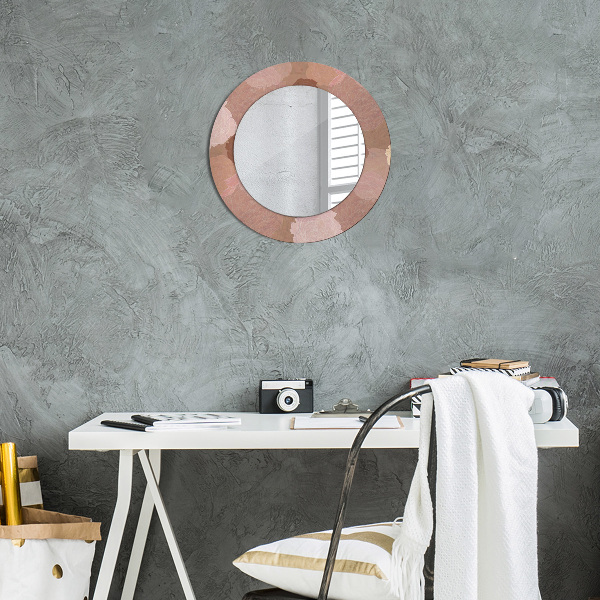 Miroir rond cadre avec impression Composition de roses