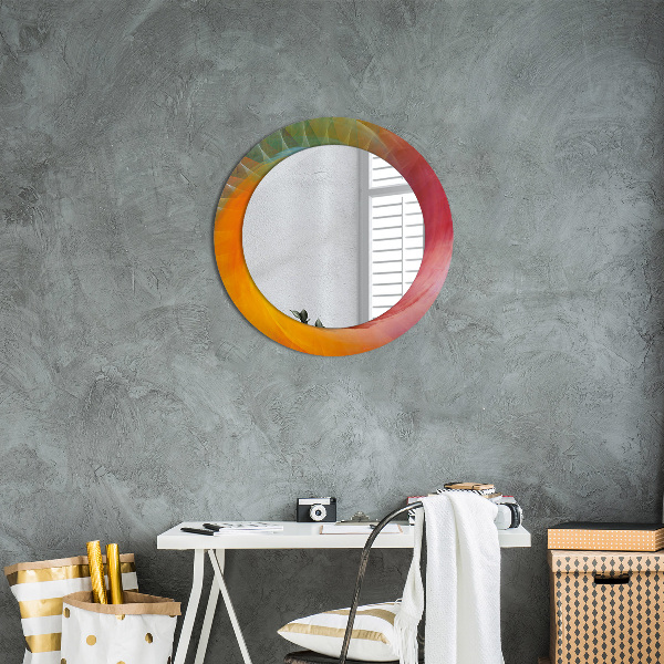 Miroir rond cadre avec impression Spirale hypnotique