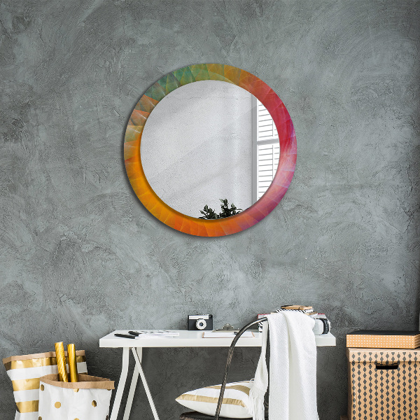 Miroir rond cadre avec impression Spirale hypnotique