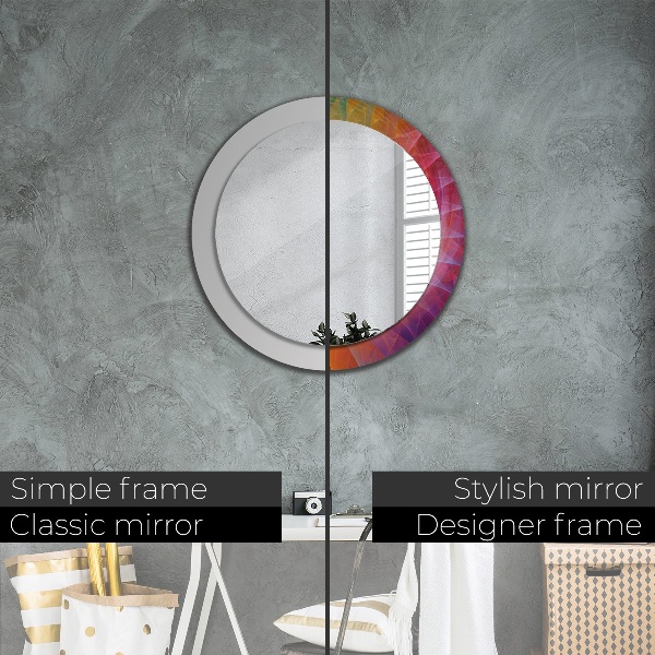 Miroir rond cadre avec impression Spirale hypnotique