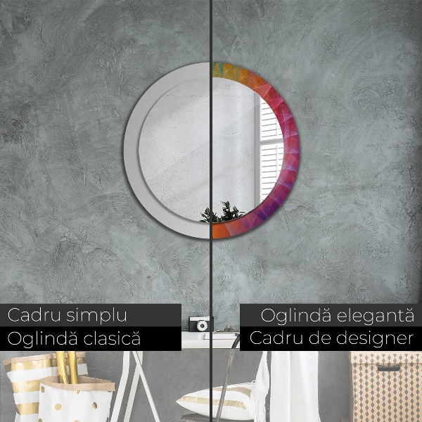 Miroir rond cadre avec impression Spirale hypnotique
