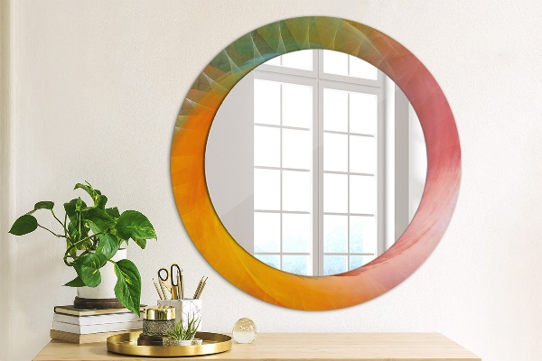 Miroir rond cadre avec impression Spirale hypnotique