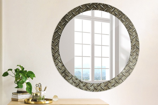 Miroir rond cadre avec impression Texture en acier