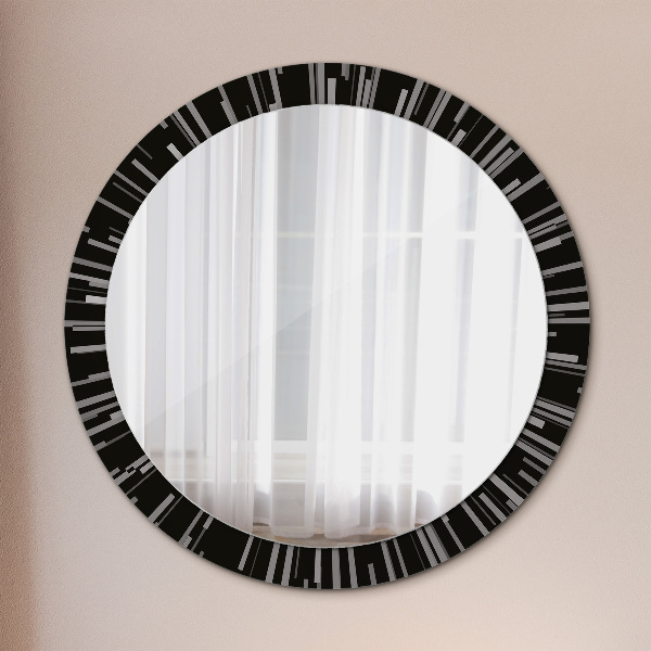 Miroir rond cadre avec impression Composition radiale