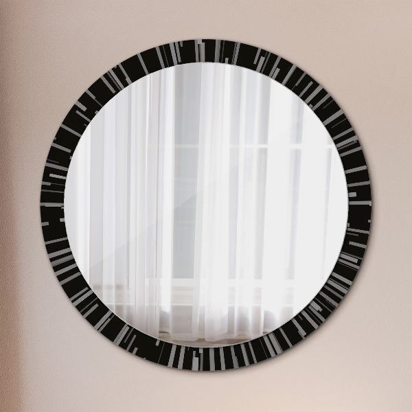 Miroir rond cadre avec impression Composition radiale