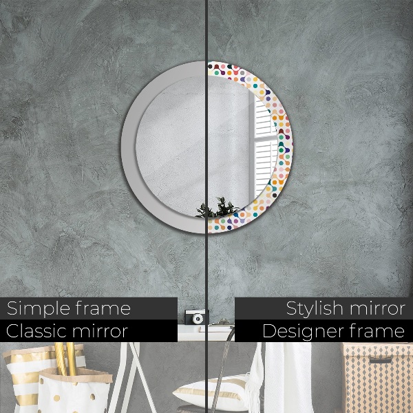Miroir rond cadre avec impression Transparent multiples