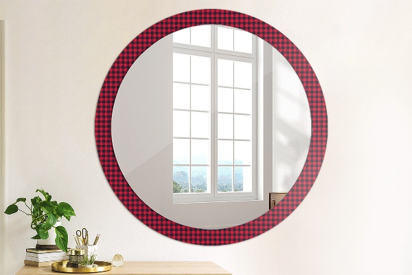 Miroir rond cadre avec impression Calandre rouge
