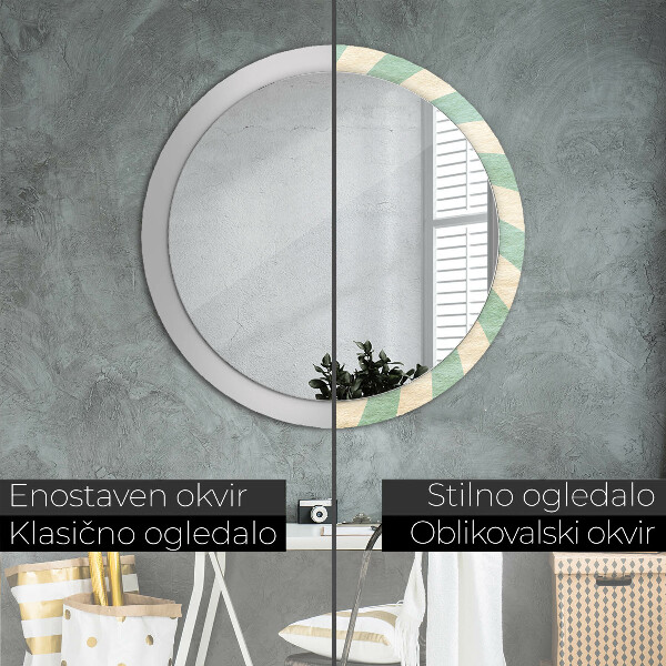 Miroir rond avec décoration Modèle pastel rétro