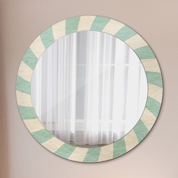 Miroir rond avec décoration Modèle pastel rétro