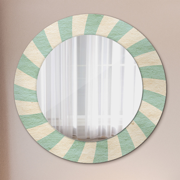 Miroir rond avec décoration Modèle pastel rétro