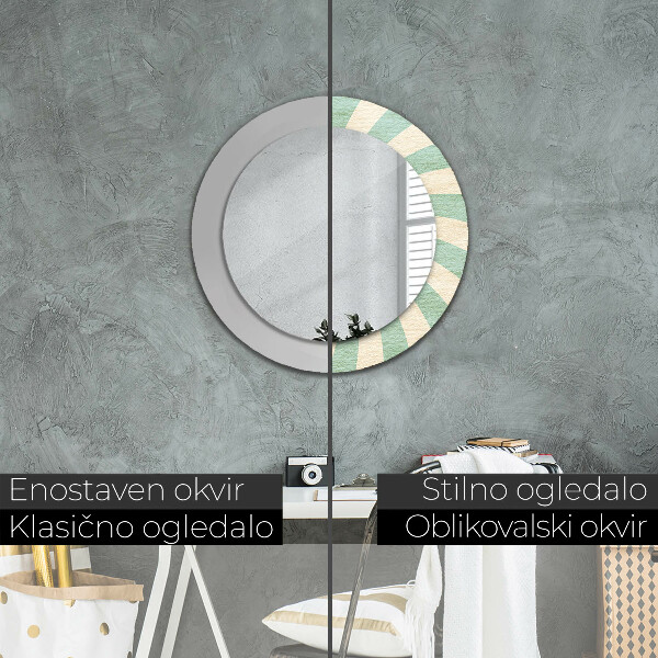 Miroir rond avec décoration Modèle pastel rétro