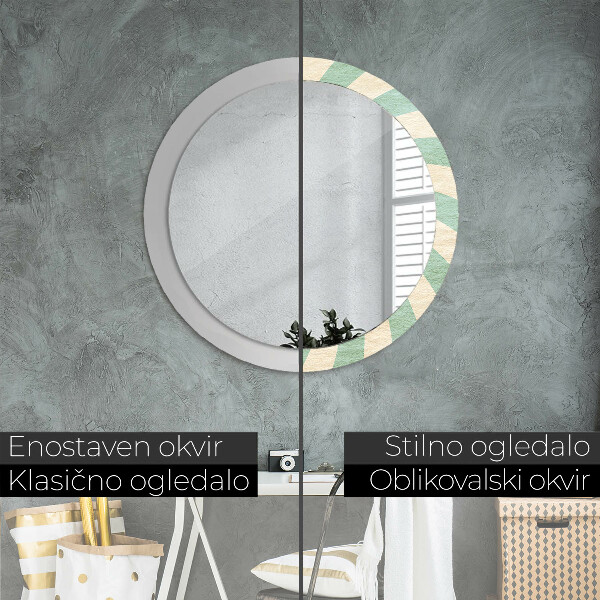 Miroir rond avec décoration Modèle pastel rétro