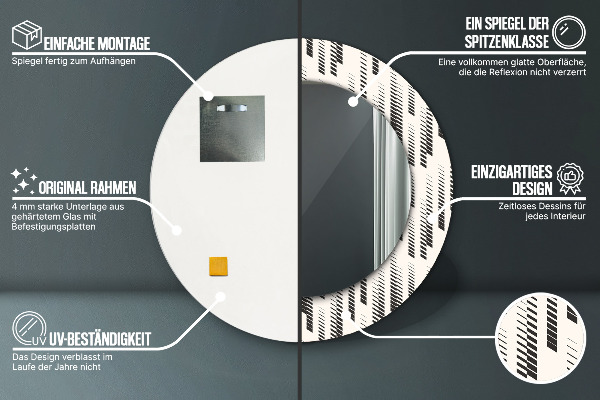 Miroir rond avec décoration Motif rayé