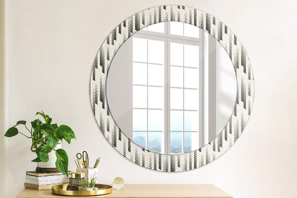 Miroir rond avec décoration Motif rayé