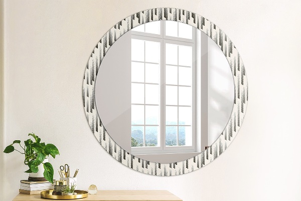 Miroir rond avec décoration Motif rayé
