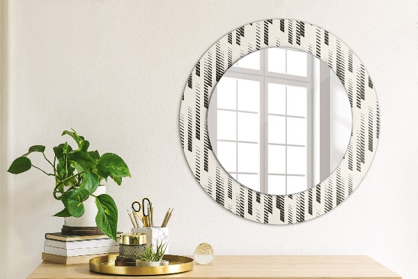 Miroir rond avec décoration Motif rayé