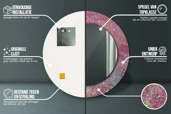 Miroir rond avec décoration Festival des couleurs