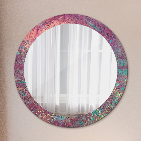 Miroir rond avec décoration Festival des couleurs